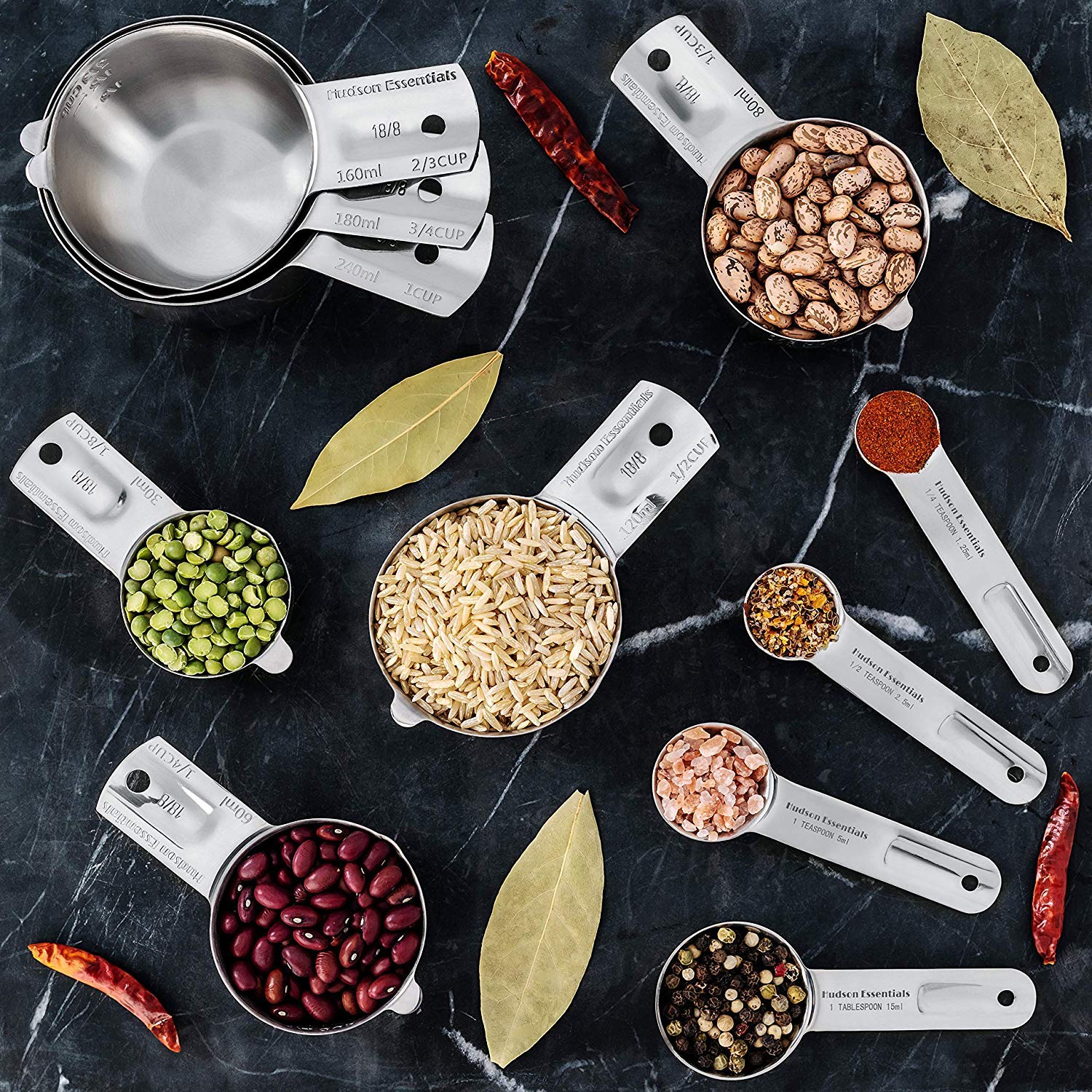 Hudson Essentials close-up of 18/8 stainless steel finish resisting stains and rust