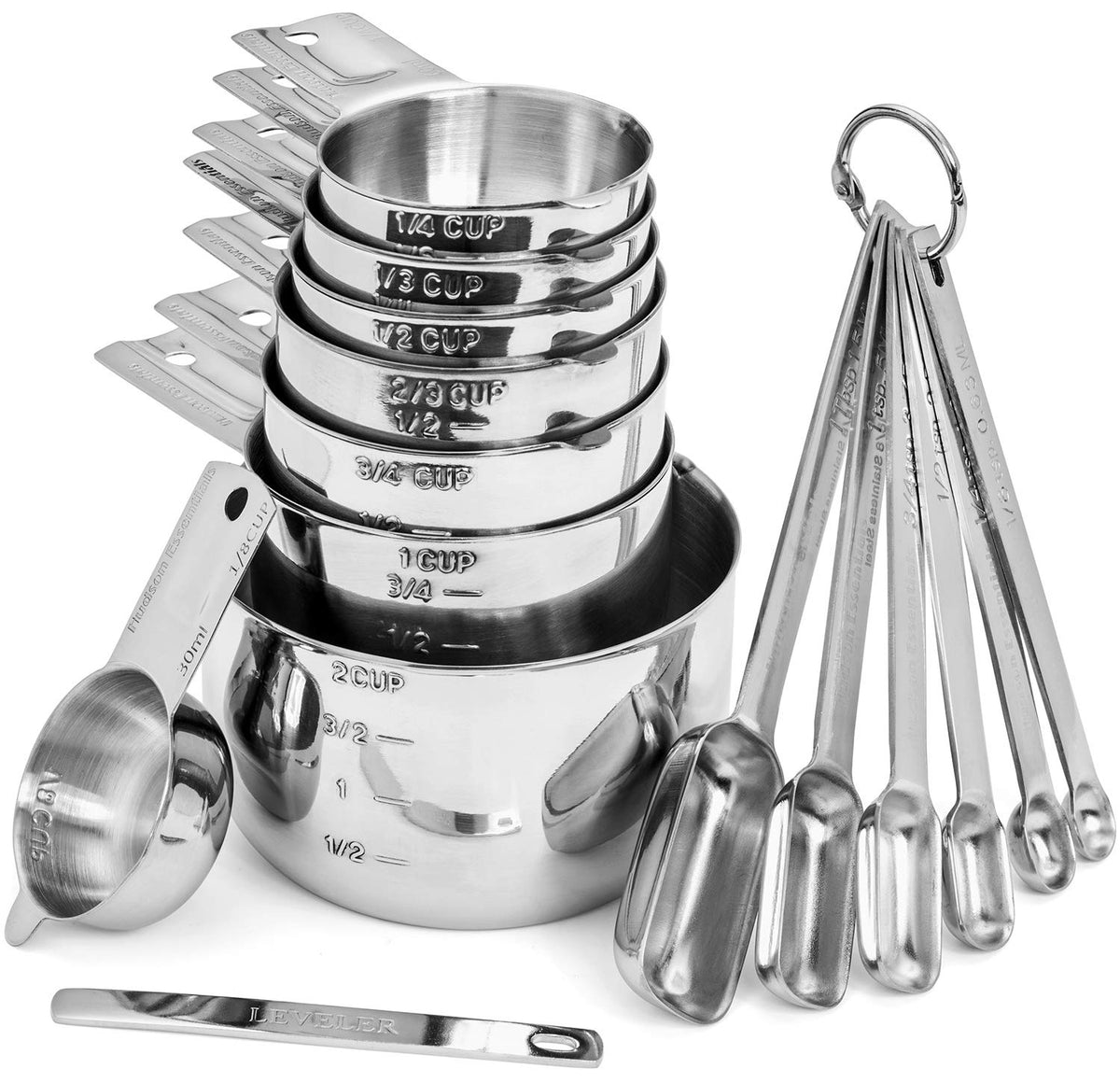 Hudson Essentials front view showing full 15-piece set and compact storage benefit