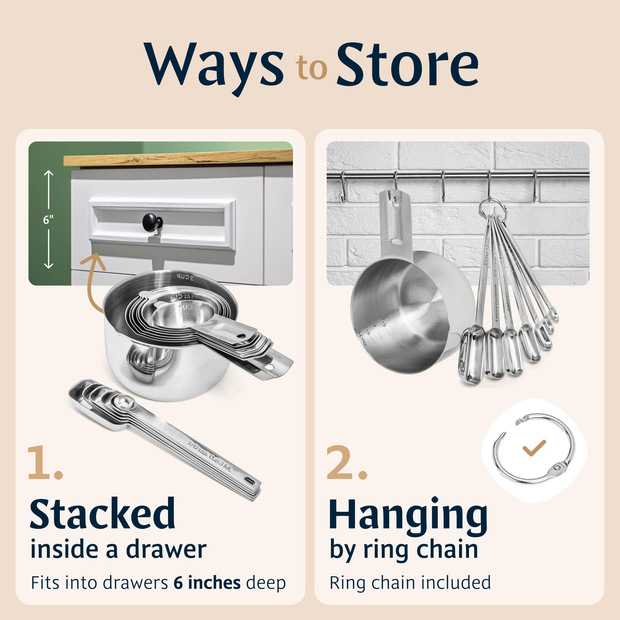 Hudson Essentials set organized in a kitchen drawer for tidy storage