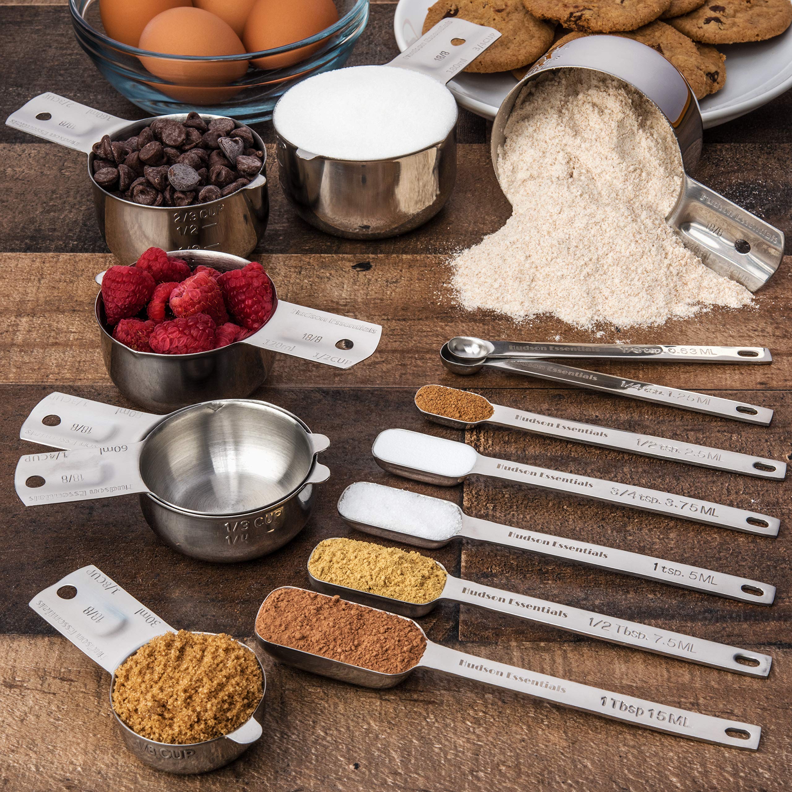 Hudson Essentials measuring cups beside a ruler showing scale and accurate portioning