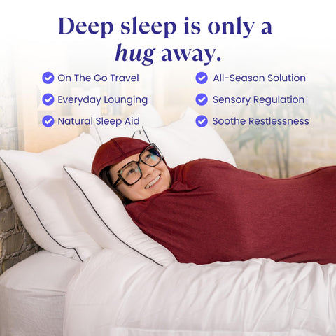 Hug Sleep lifestyle image of person lounging in pod illustrating relaxation and versatility