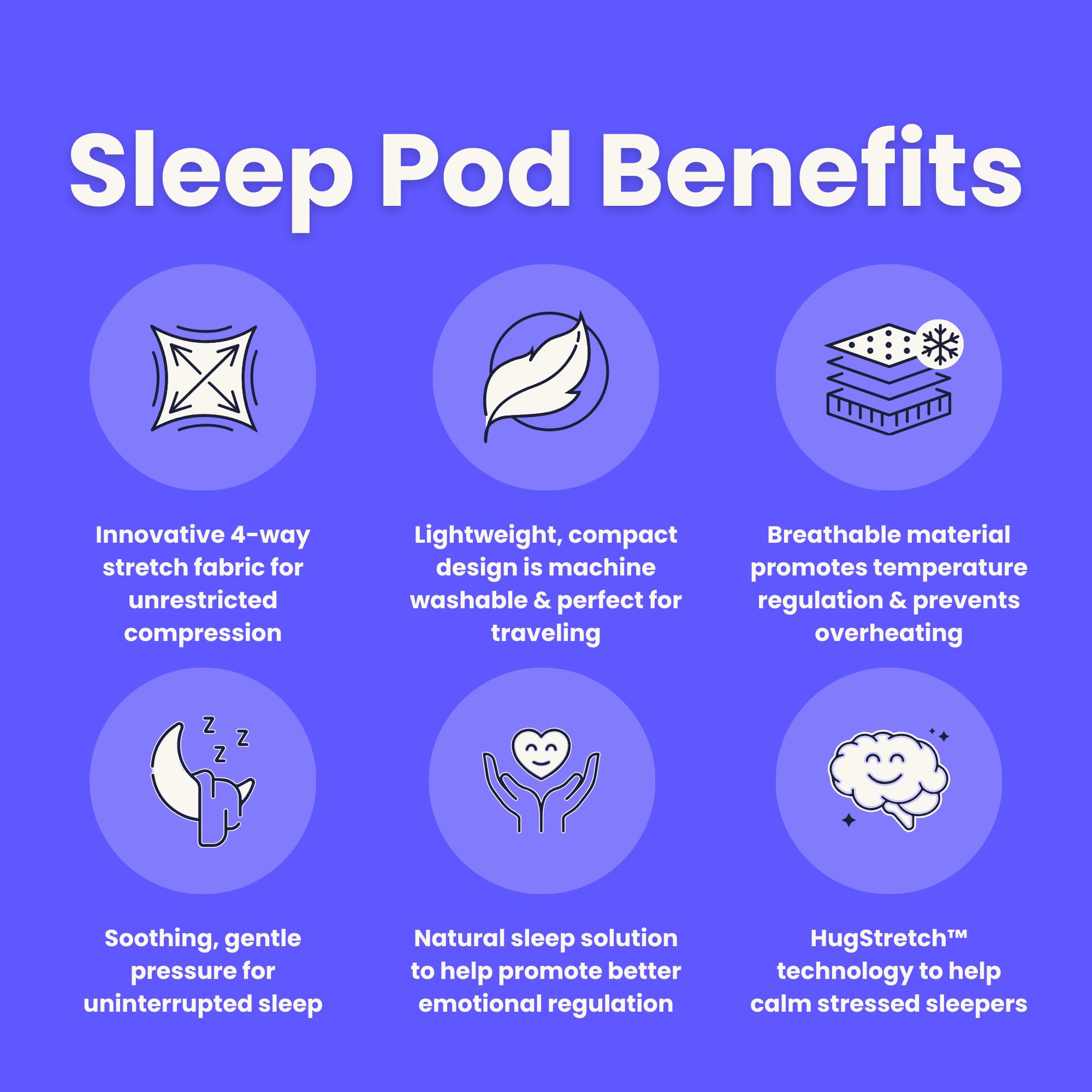 Hug Sleep size comparison laid flat to show small size scale and accurate fitting benefit