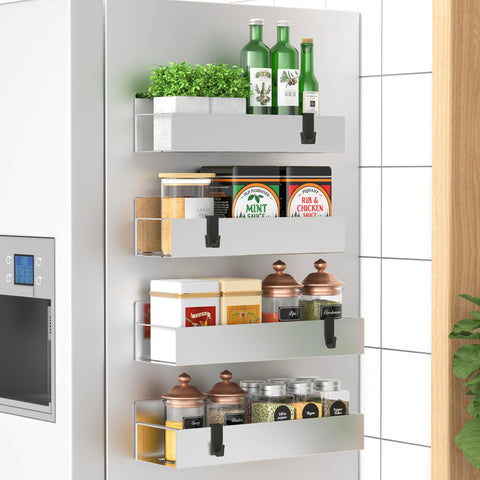 HuggieGems front view on refrigerator showing neat organization and easy access