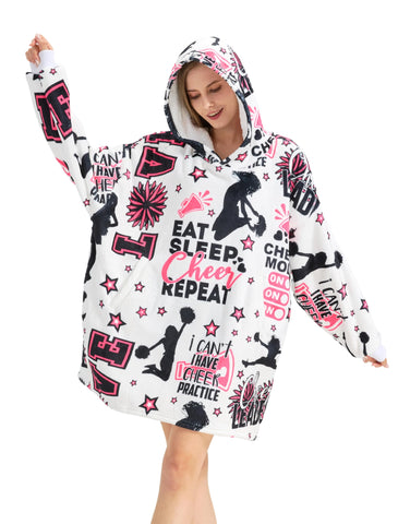 Huglanket front view oversized hooded blanket showing cozy coverage and design