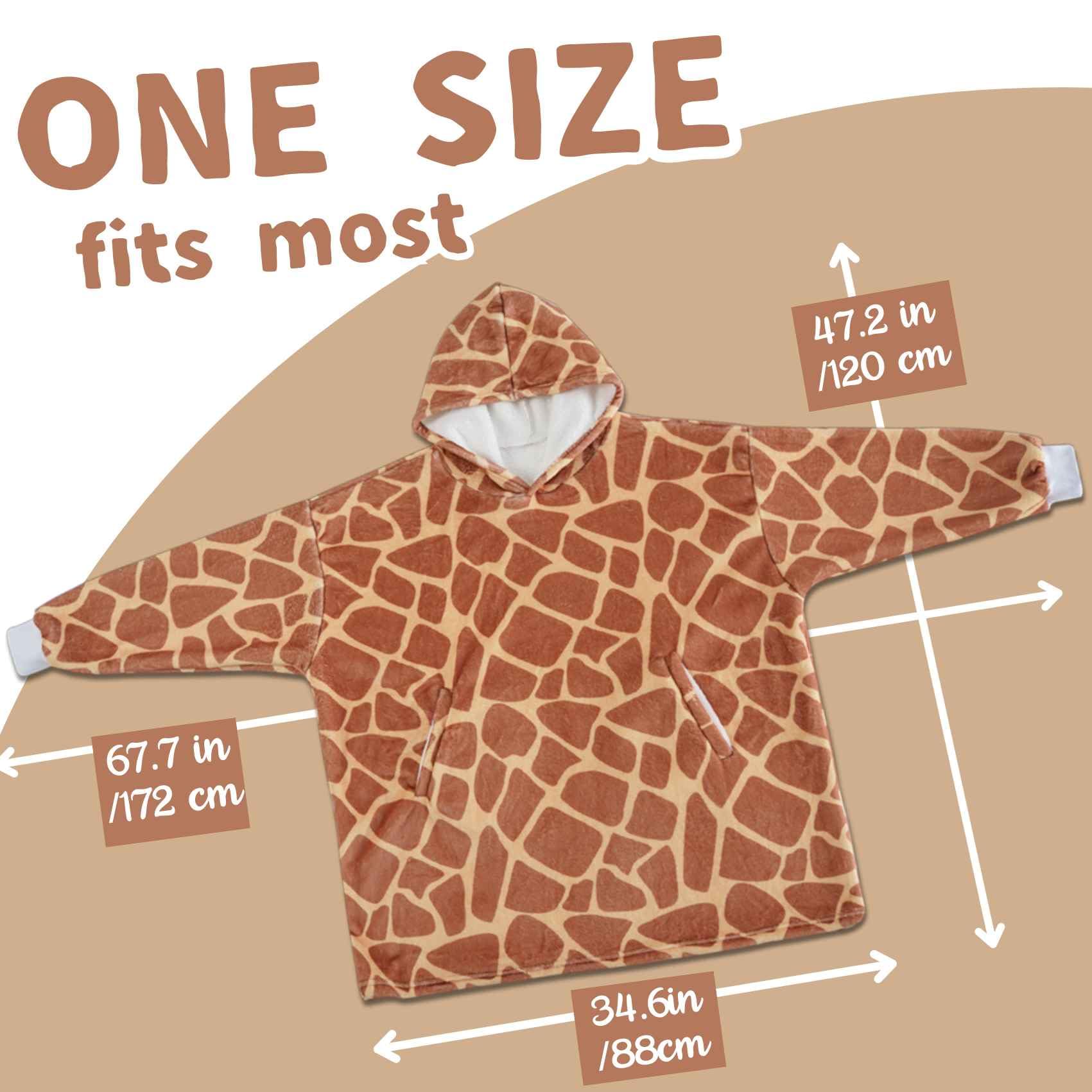 Huglanket giraffe large pocket close-up holding essentials comfortably