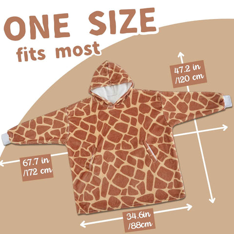 Huglanket giraffe large pocket close-up holding essentials comfortably