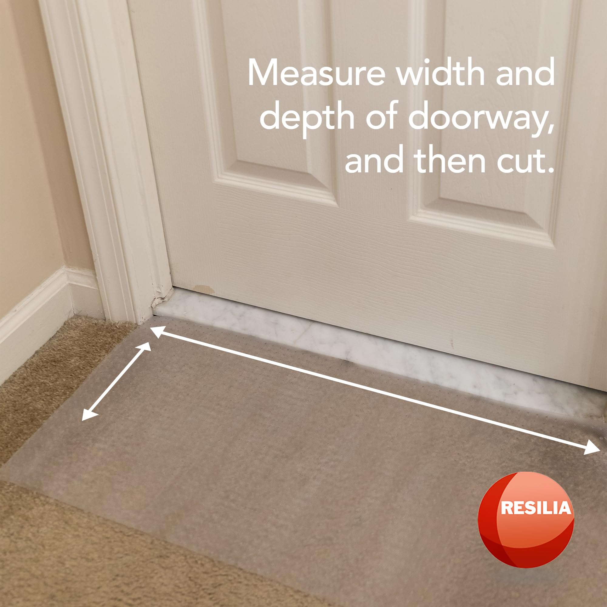 HugsandTails mat trimmed to fit doorway illustrating easy customization