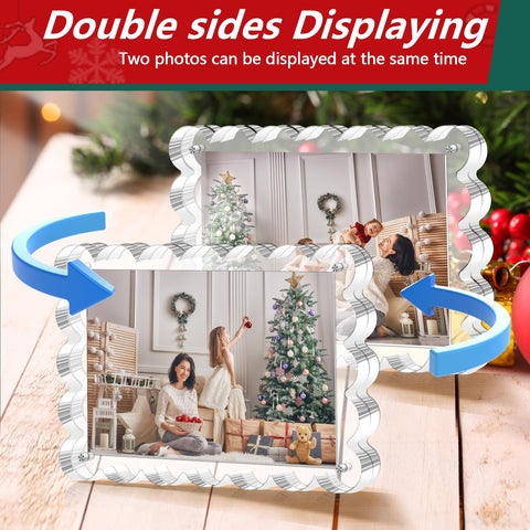 HUGZNLFEI double-sided display in use showing two photos and flexible display
