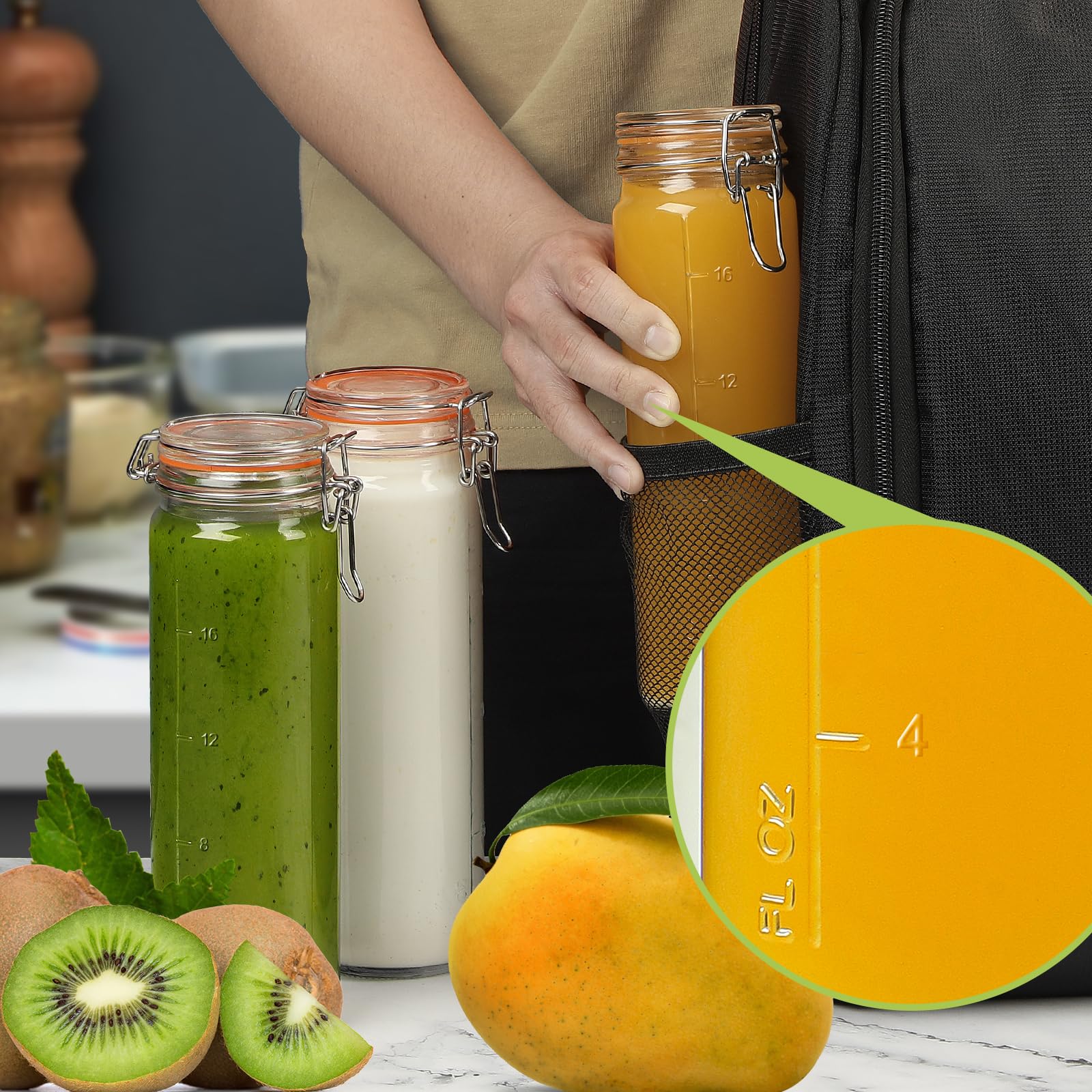 Huichuiero lid close-up with silicone gasket, preventing leaks and preserving freshness
