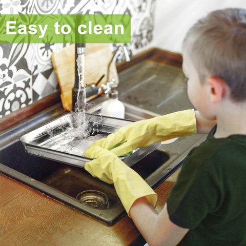 HULISEN pans in dishwasher showing dishwasher-safe convenience benefit