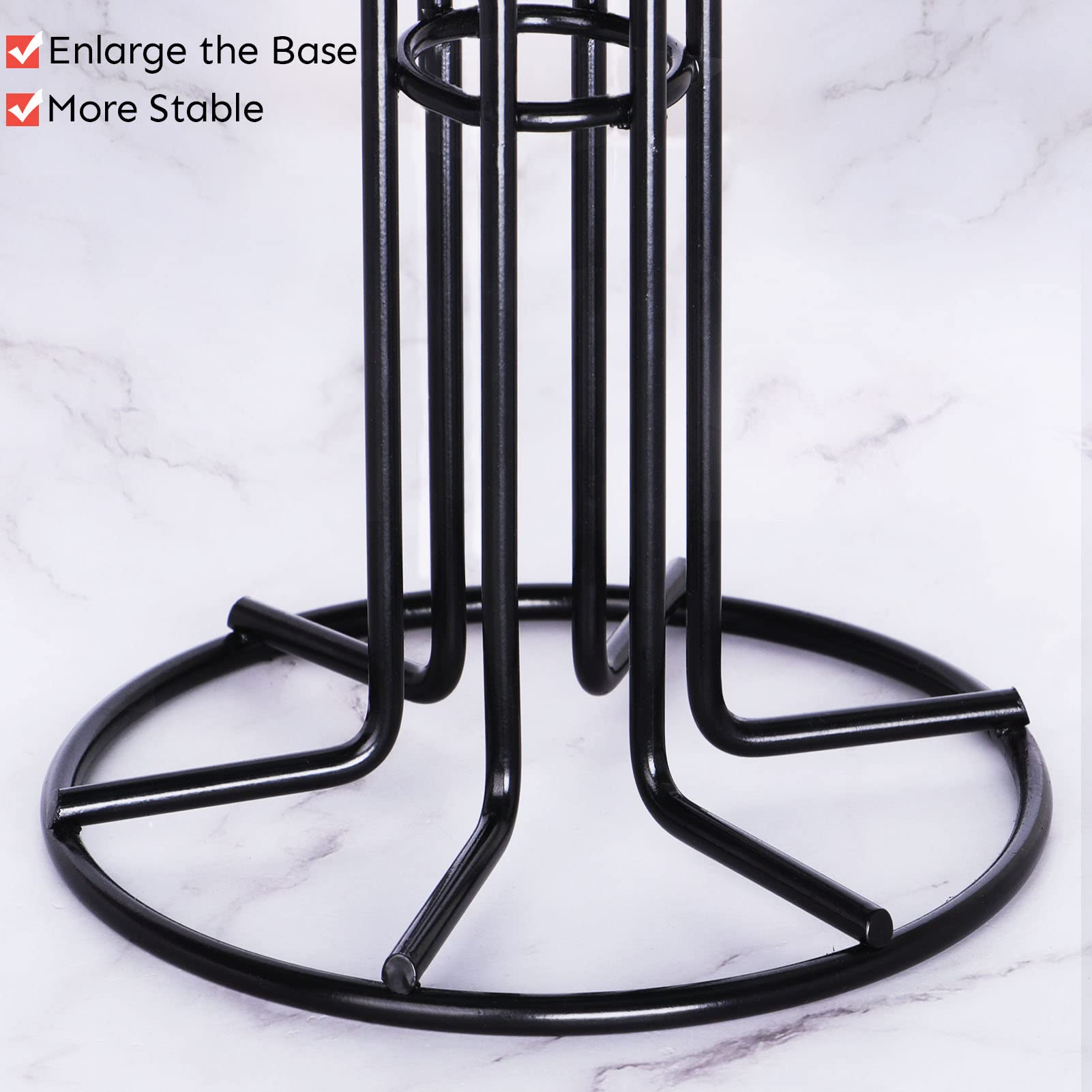 HULISEN mug tree loaded with large mugs up to 15 oz for easy access and display