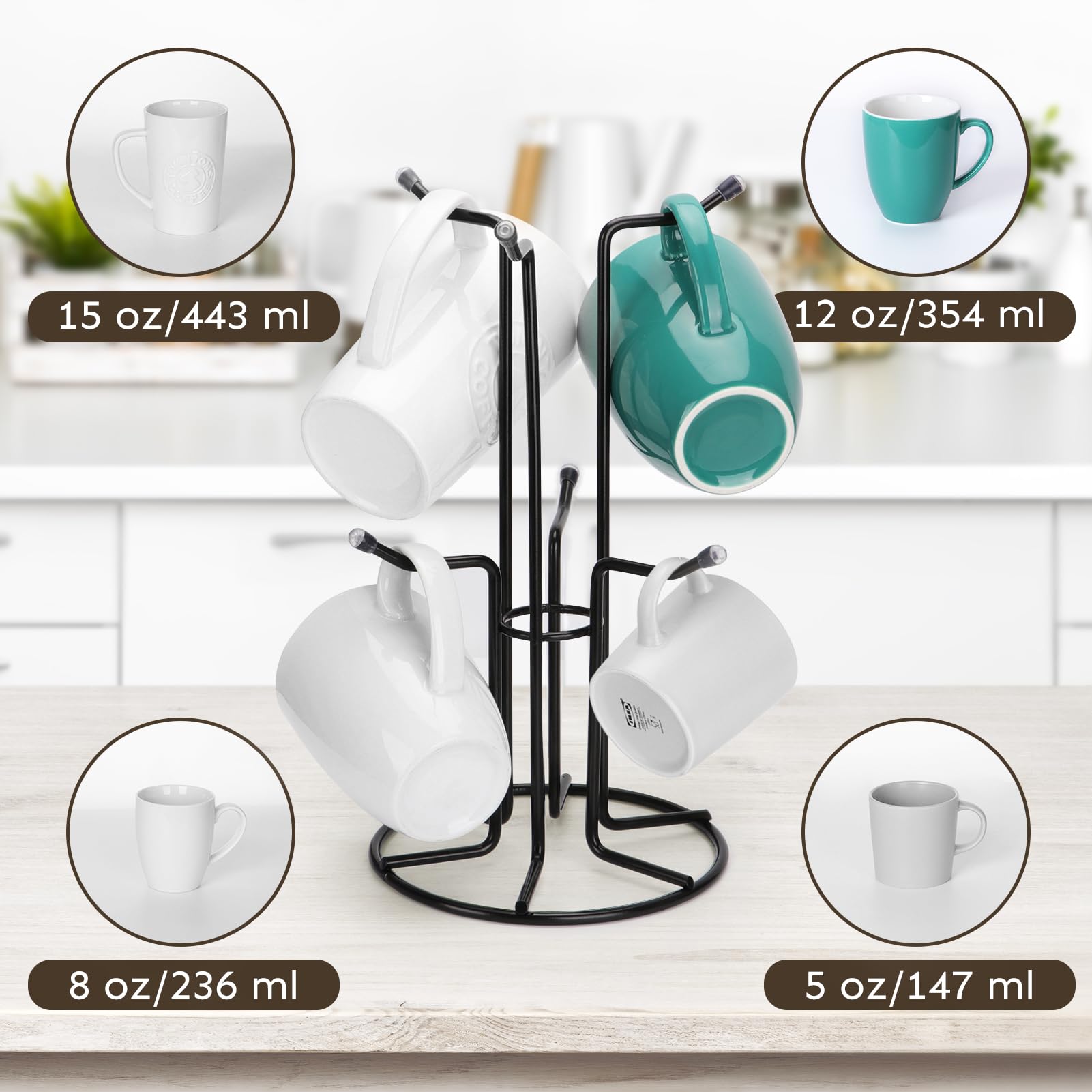 HULISEN on a coffee bar styled with mugs showing decorative and practical use