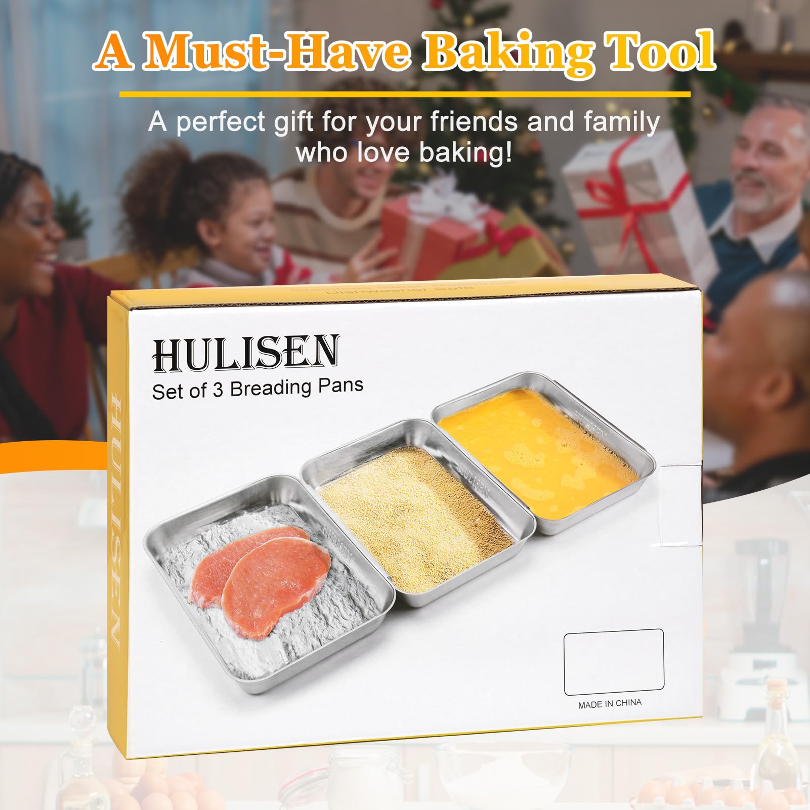 HULISEN pans held next to hand for size comparison and practical scale