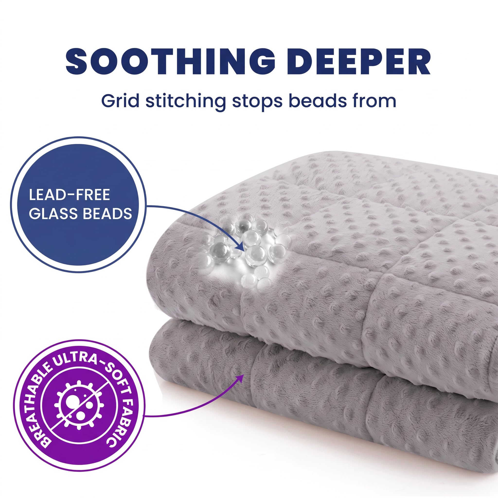 Huloo Sleep close-up of plush minky texture highlighting softness and comfort for skin-friendly feel