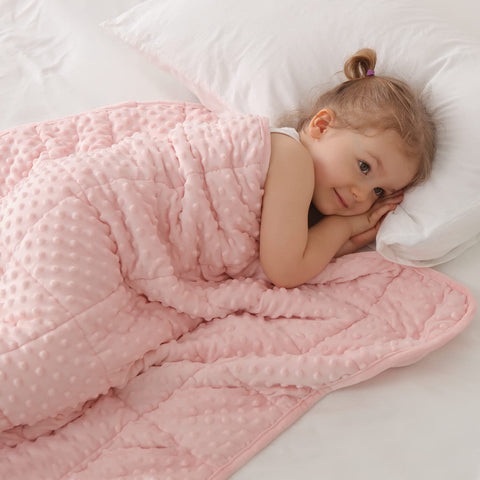 Huloo Sleep front packaging showing pink twin blanket and benefits