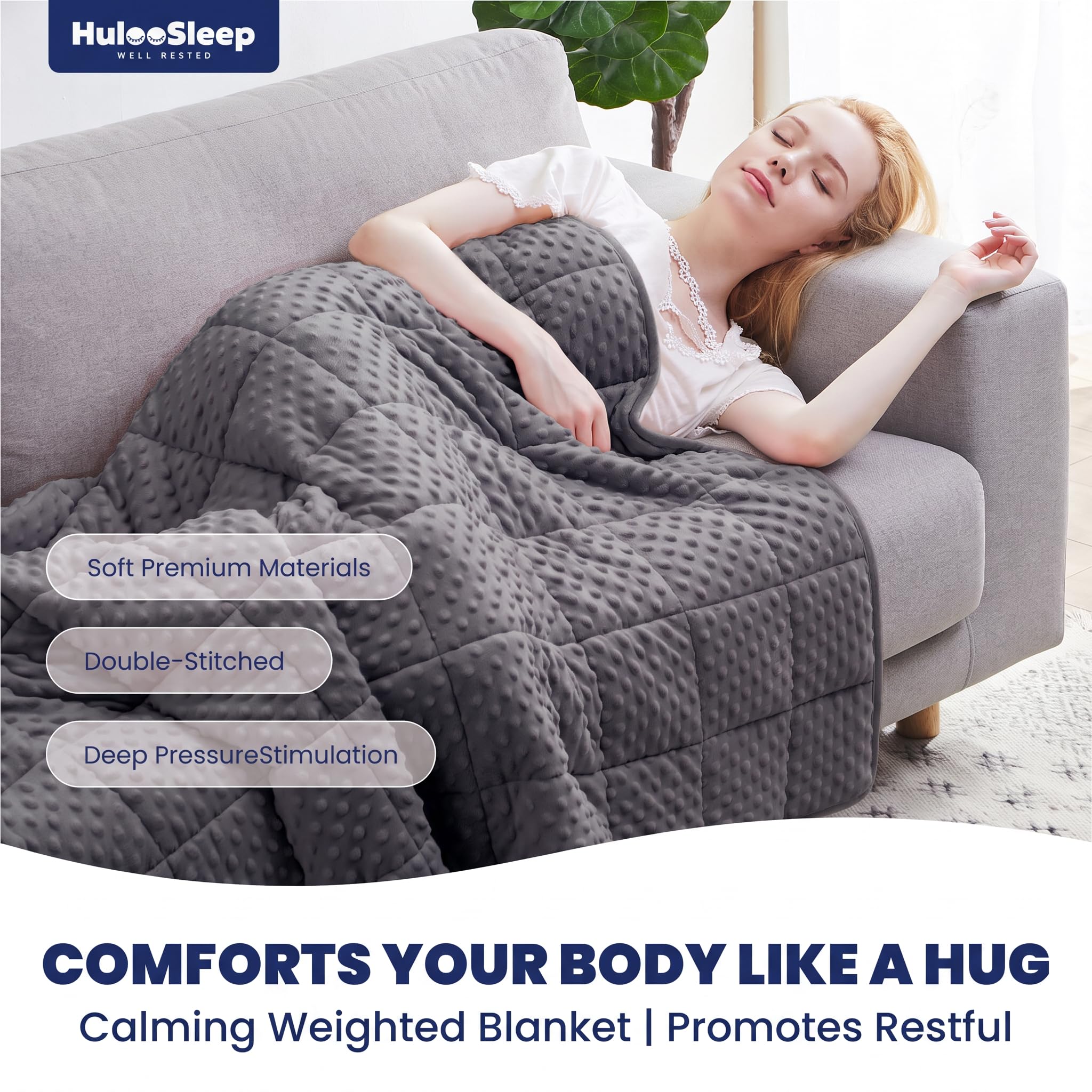 Huloo Sleep detailed grid stitching showing reinforced seams and even weight distribution benefit