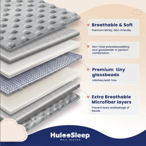 Huloo Sleep styled on a twin bed showing fit and neutral gray design for bedroom versatility