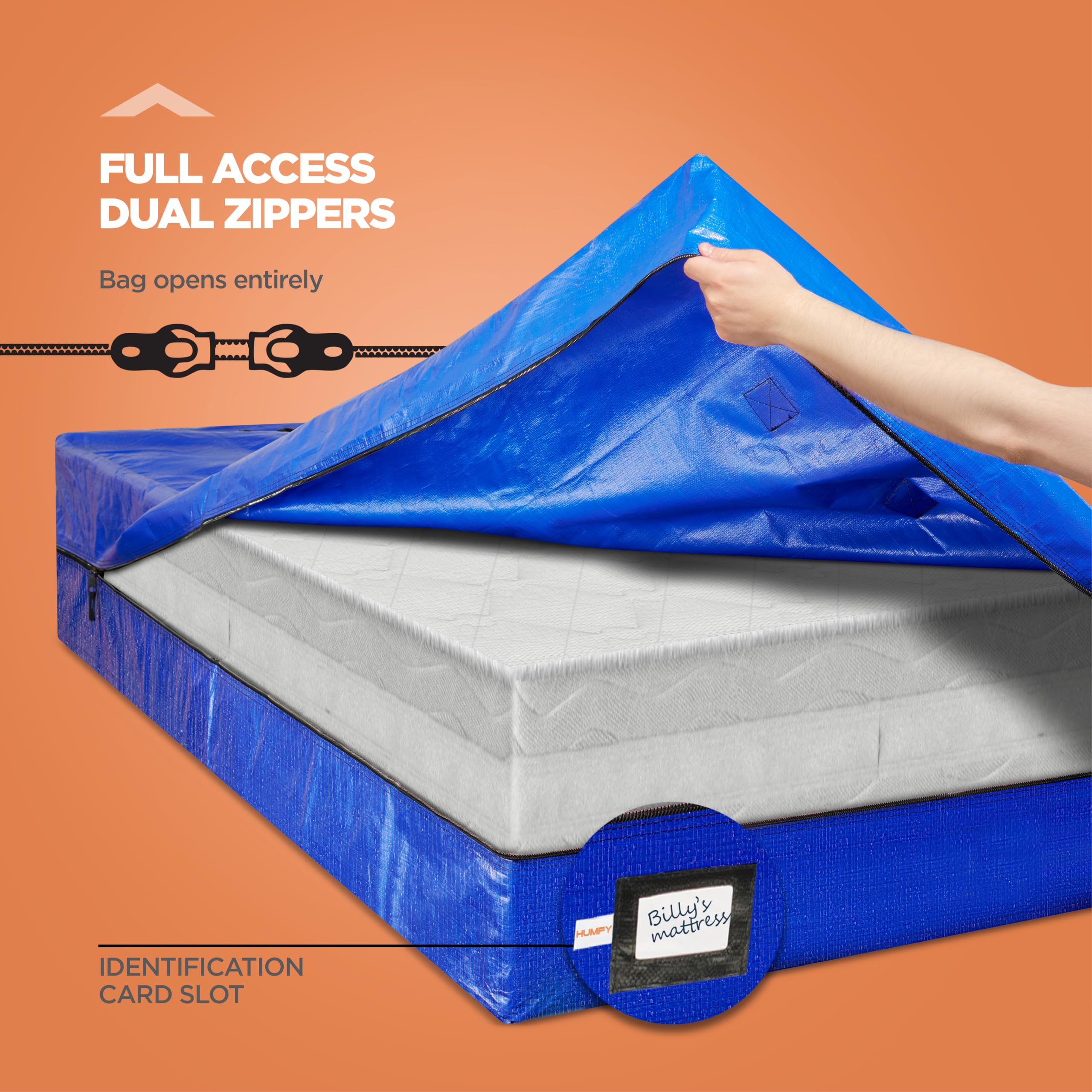 HUMFY movers carrying bag down stairs demonstrating secure transport