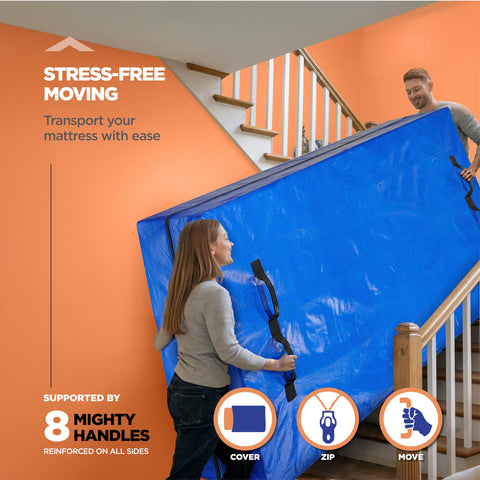 HUMFY mattress being slid into bag for easy loading and removal