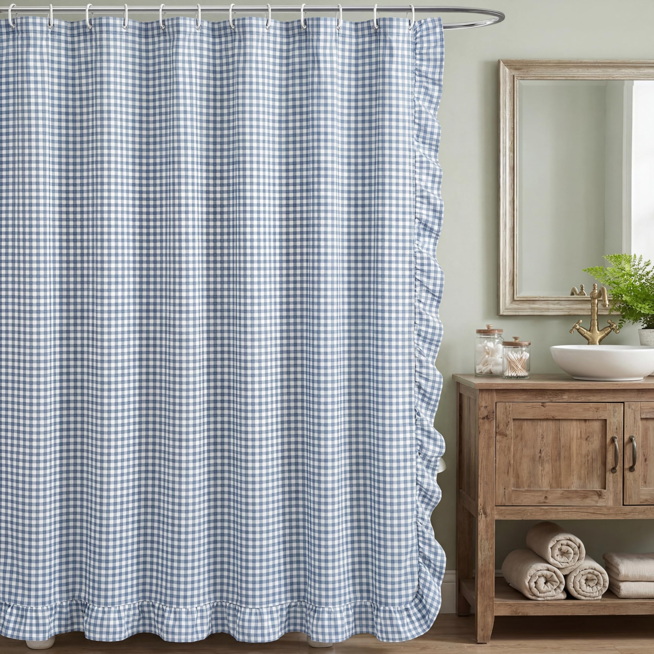 HunnmingRe curtain next to ruler illustrating 72 by 72-inch standard size