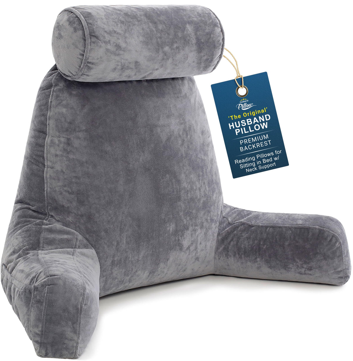 Husband Pillow front view showing full backrest and stable posture support