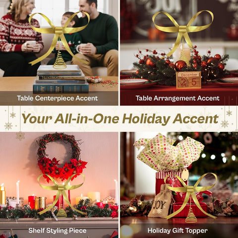 HUTHDAK bow in living room scene adding polished holiday ambiance