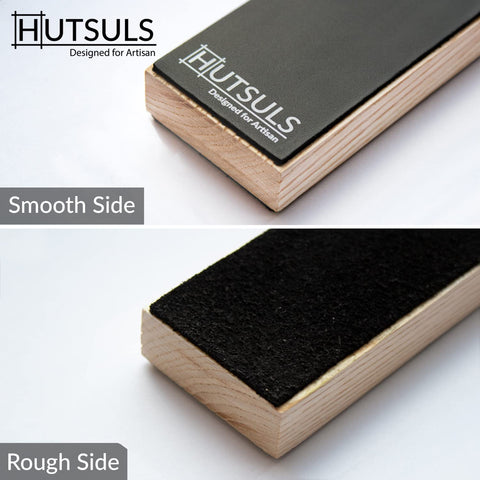 Hutsuls leather surface texture close-up showing buffalo-hide grain for consistent polishing