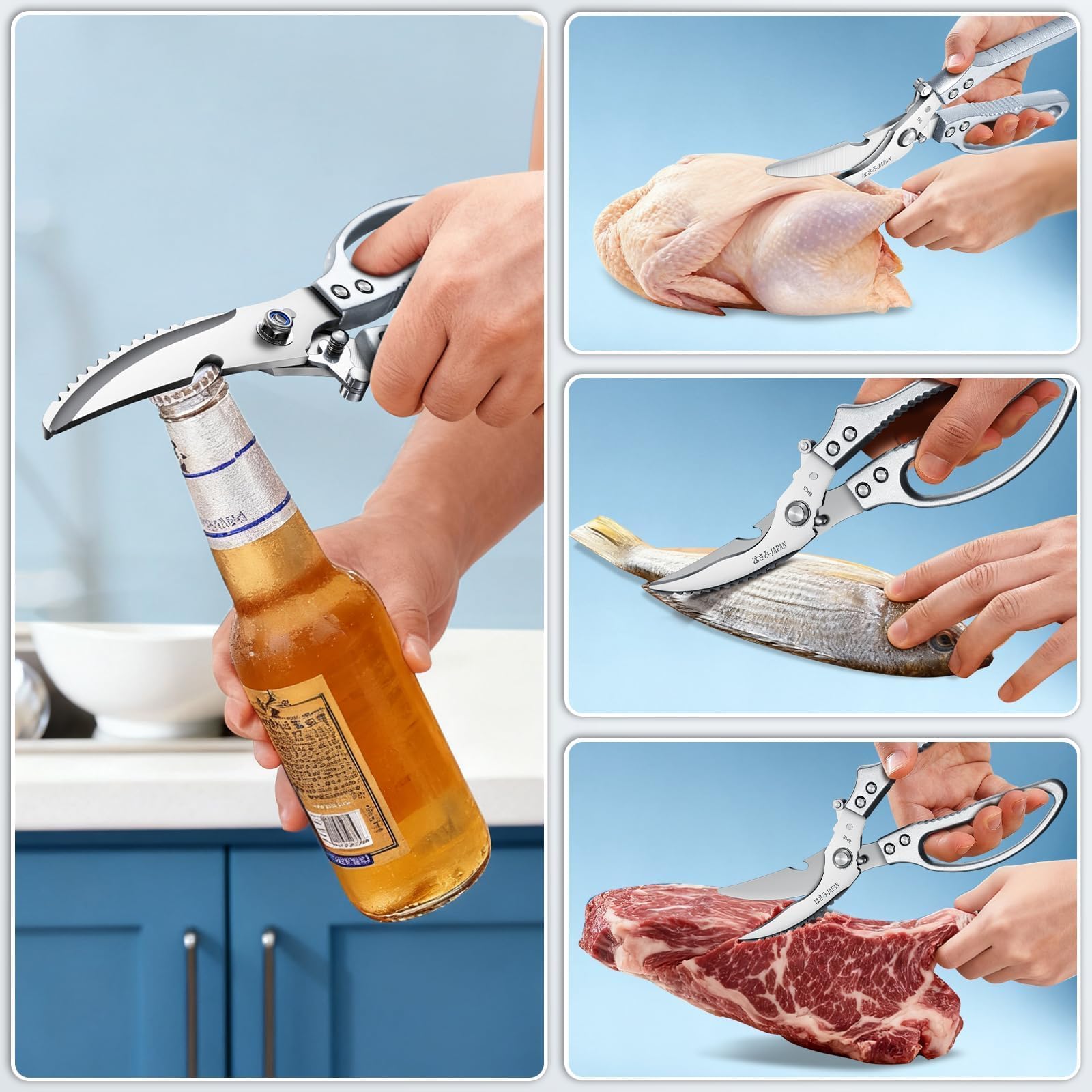 Huusk detachable blades under running water showing easy cleaning benefit