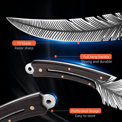 Smith Chu Huusk handle detail with five rivets offering balance and secure grip benefit