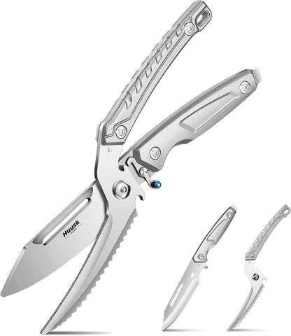 Huusk front view showing shears and packaging, highlights quality and value