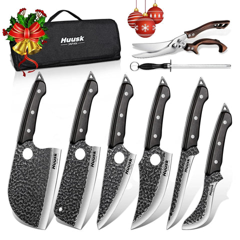 Huusk front packaging showing complete butcher set and gift-ready presentation