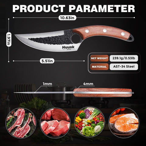 Huusk in kitchen lifestyle photo showing practical prep benefit