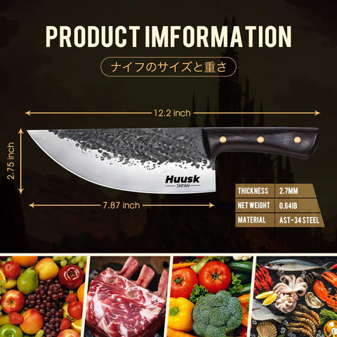 Huusk knife cutting meat during prep demonstrating control and sharpness