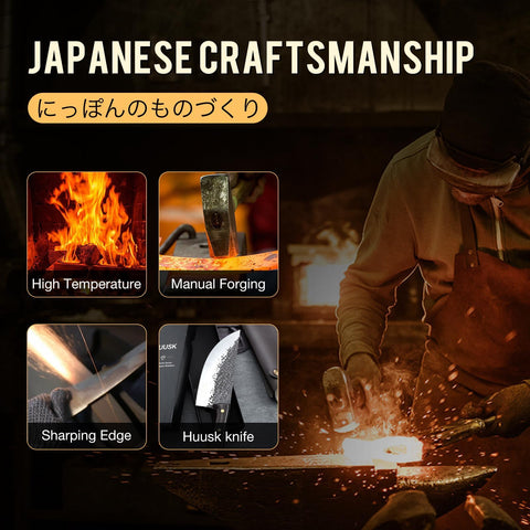 Huusk natural wood handle detail showing grain and ergonomic grip for comfort