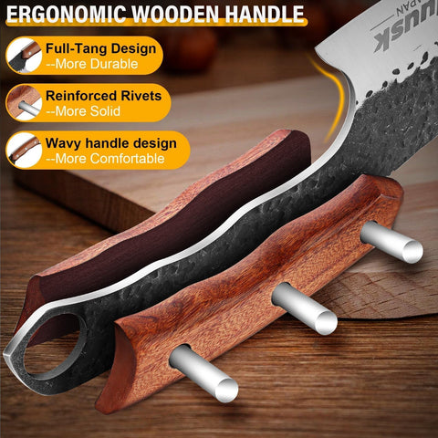 Huusk knife stored in leather sheath for safe transport and outdoor use