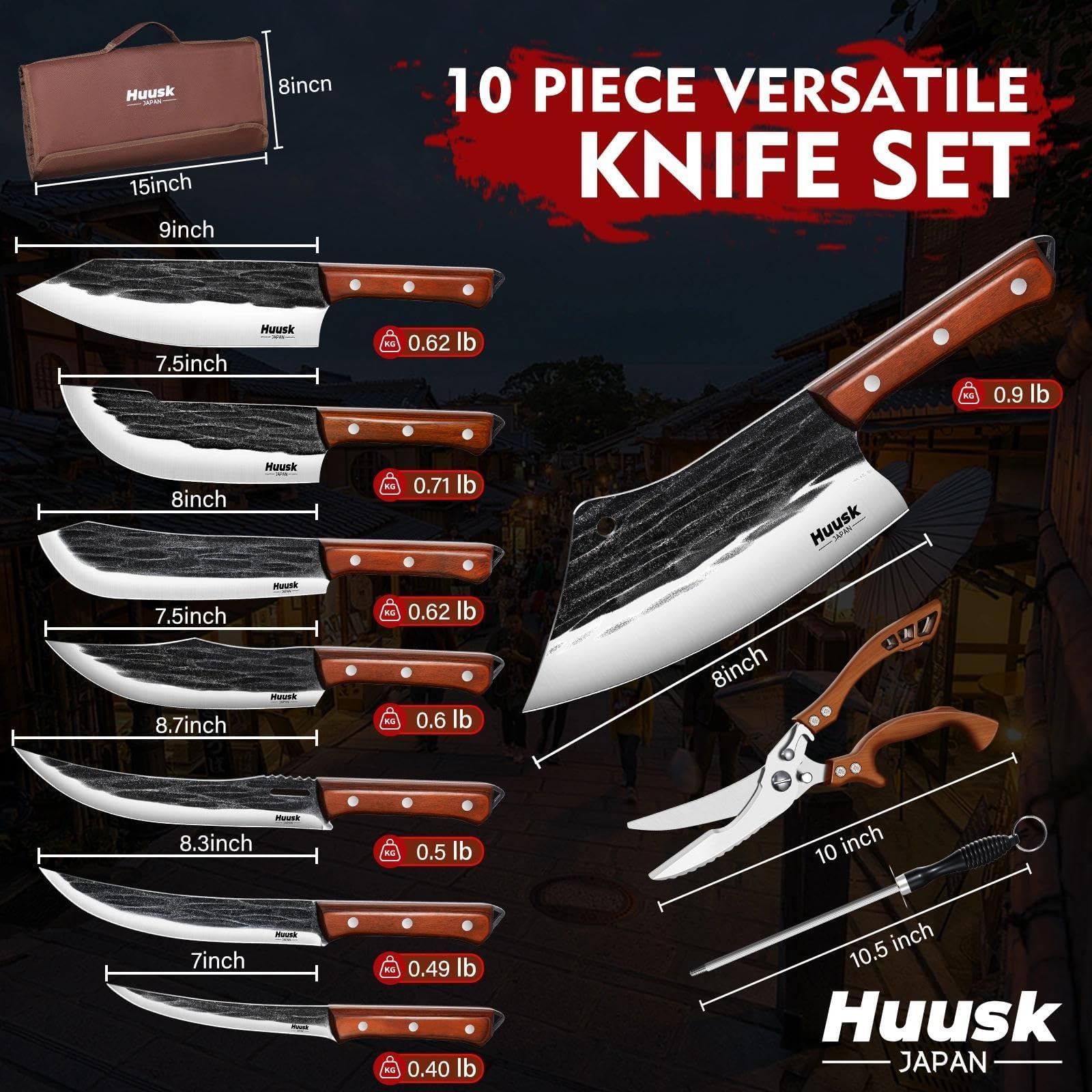 Huusk set on barbecue table illustrating outdoor use and portable chef-quality benefit