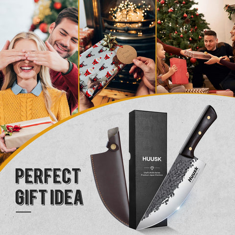 Huusk knife in a grilling prep scene illustrating outdoor and kitchen versatility