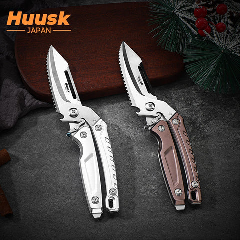 Huusk on kitchen counter with peeler and opener, perfect for meal prep
