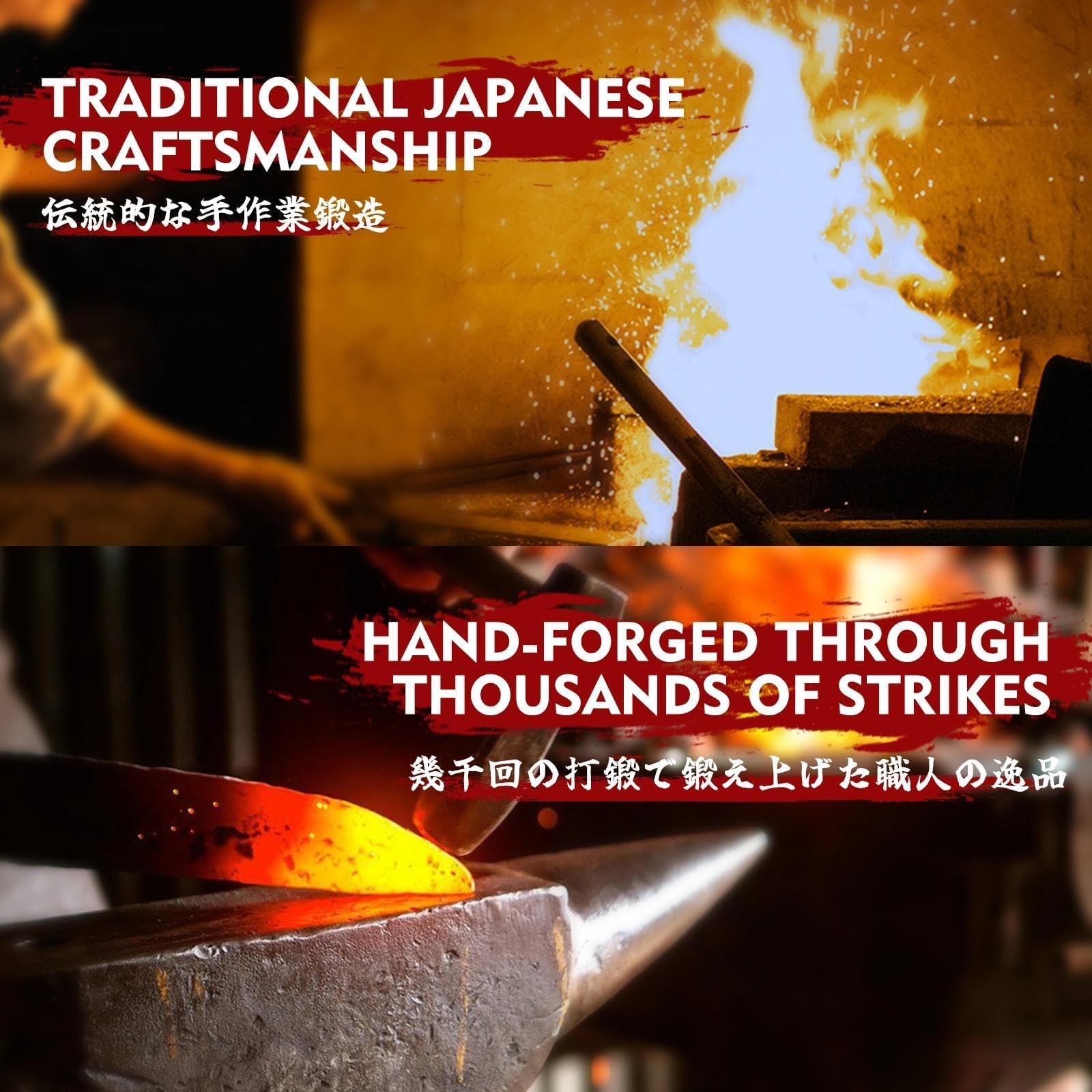 Huusk knives cutting large meat to show precise slicing and durability benefit