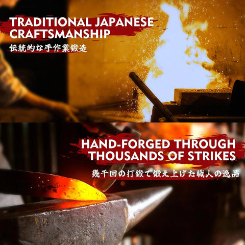 Huusk knives cutting large meat to show precise slicing and durability benefit