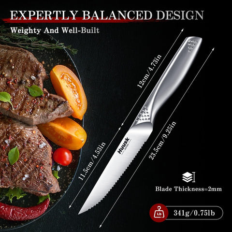 Huusk knife next to fork for scale showing compact 4.5-inch length benefit