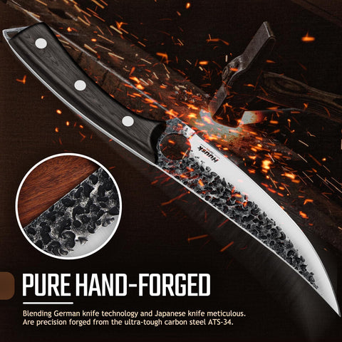 Huusk side view of ATS-34 blade finish demonstrating durable edge retention