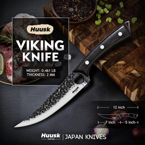 Huusk ebony handle close-up highlighting ergonomic grip and comfort