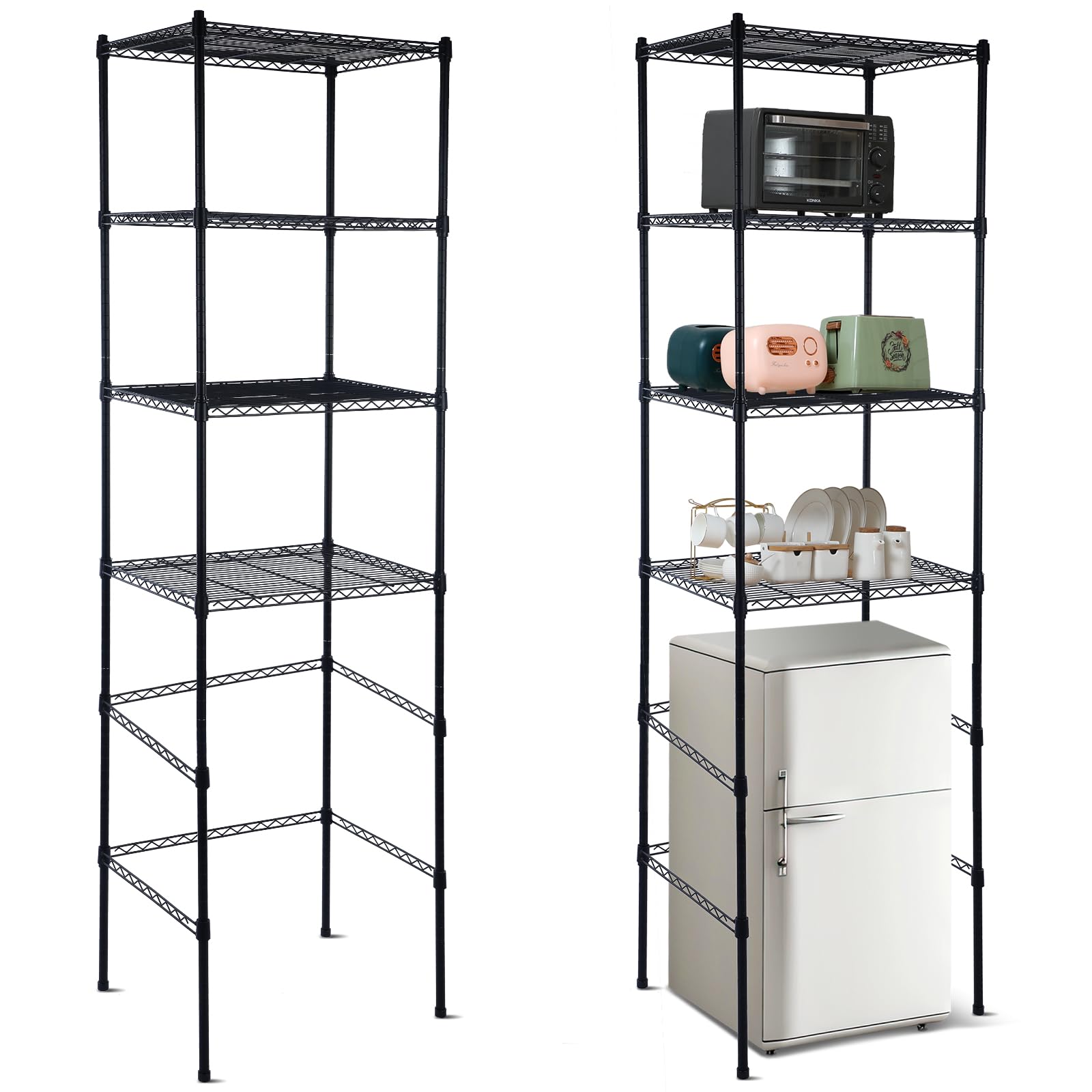 Huwena front view showing neat vertical storage and space saving benefit