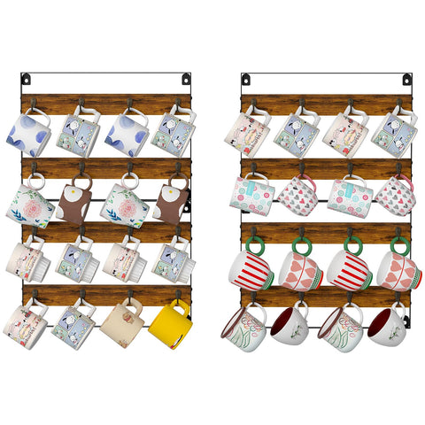 Huxitocan front view of full four-pack rack, shows organized mug storage benefit