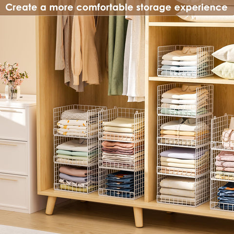 Huxitocan in-closet installed with folded clothes for space saving