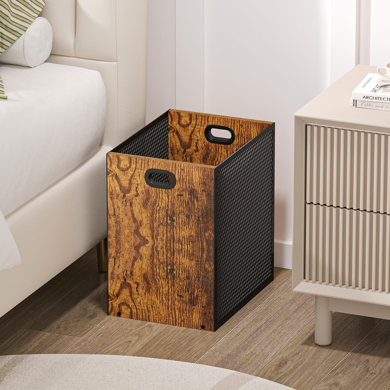 Huxitocan placed under desk demonstrating space-saving placement benefit