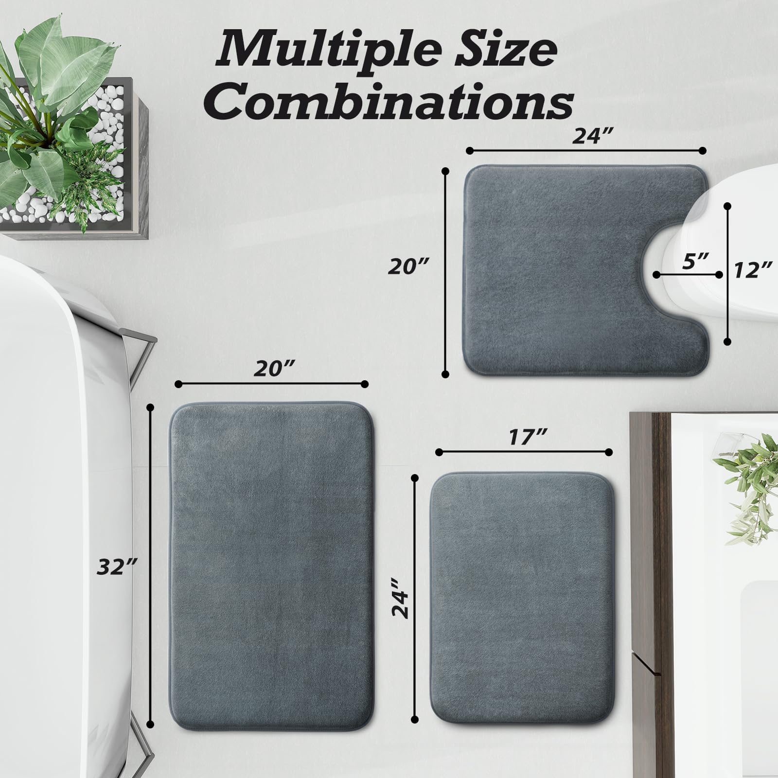 HUXMEYSON large 20x32 mat flatlay showing full coverage and absorbency benefit