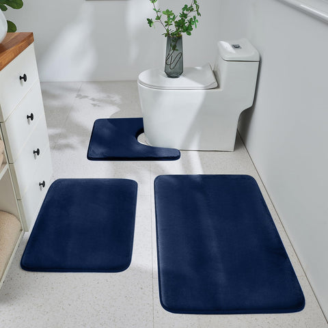 HUXMEYSON navy three-piece set front view showing coordinated look and cozy comfort
