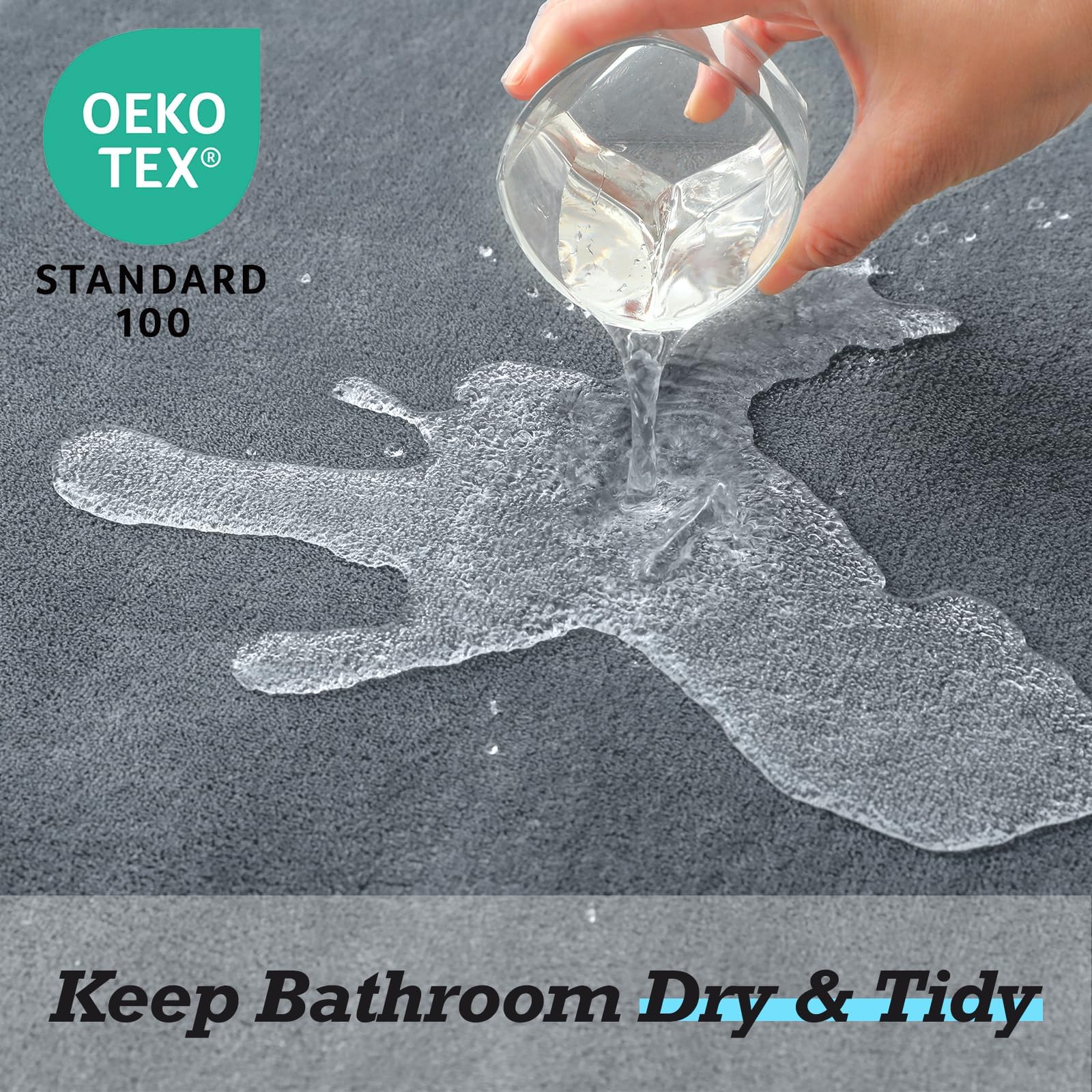 HUXMEYSON small rug placed beside shower showing quick-dry pickup benefit